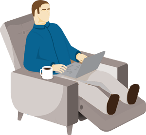 Manager working on his staff rota from home